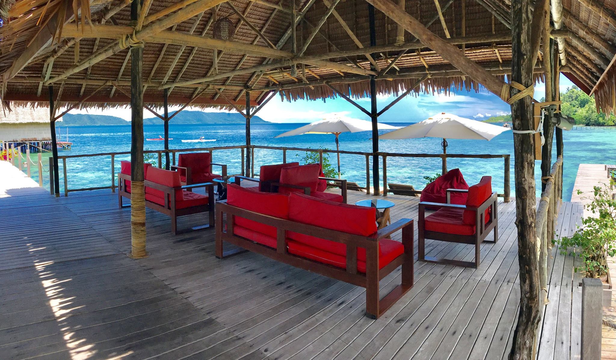 Lounge of Papua Explorers Resort in Raja Ampat