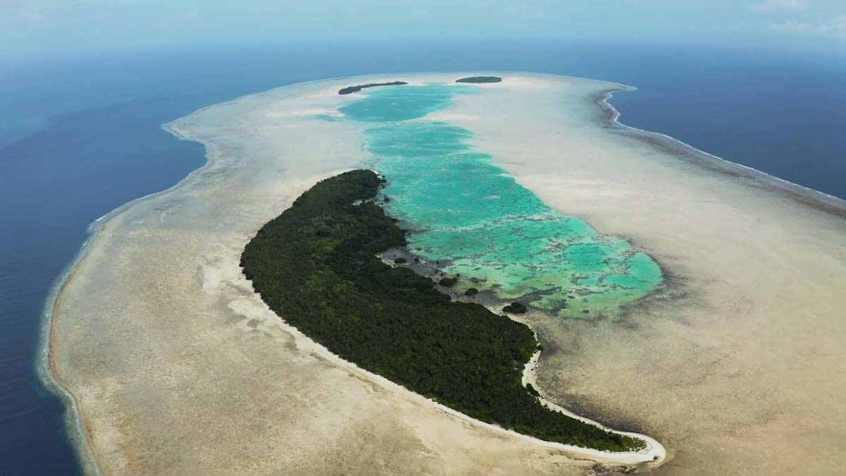 Atoll at Lucipara Islands in the Ring of Fire