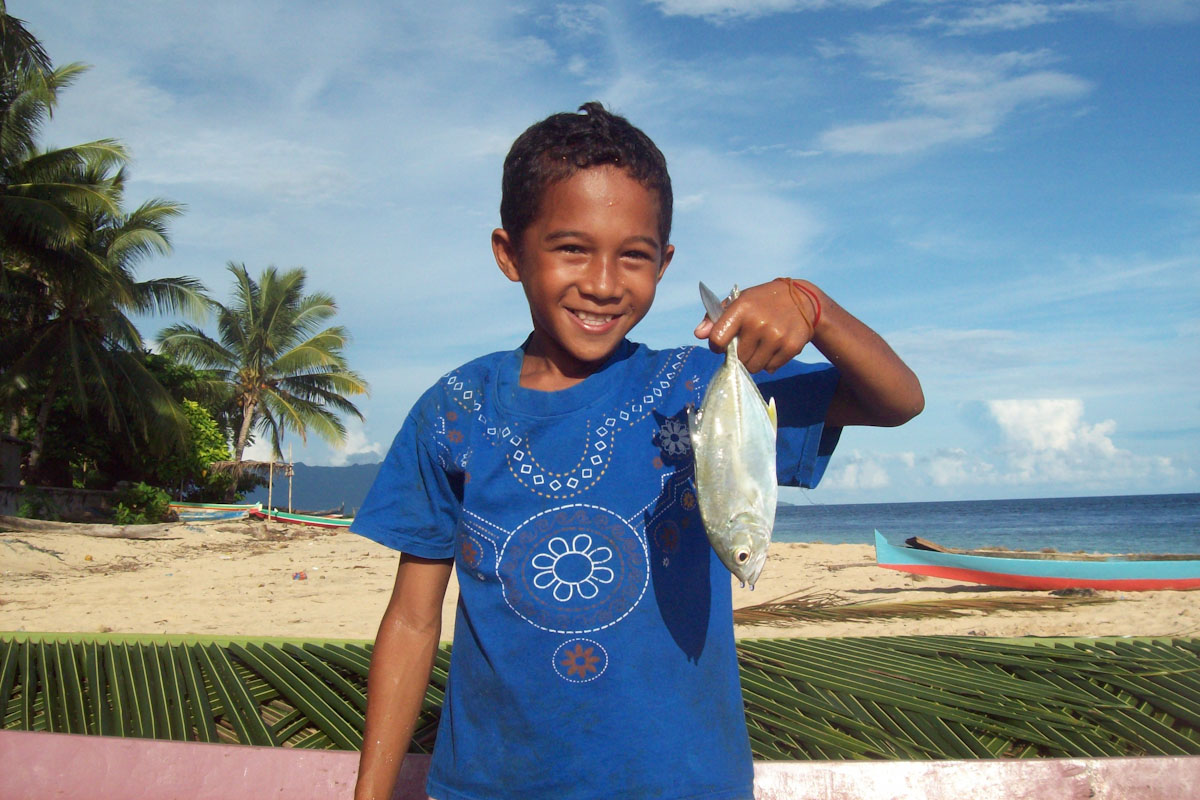 Kid of Banda Sea showing the catch of the day