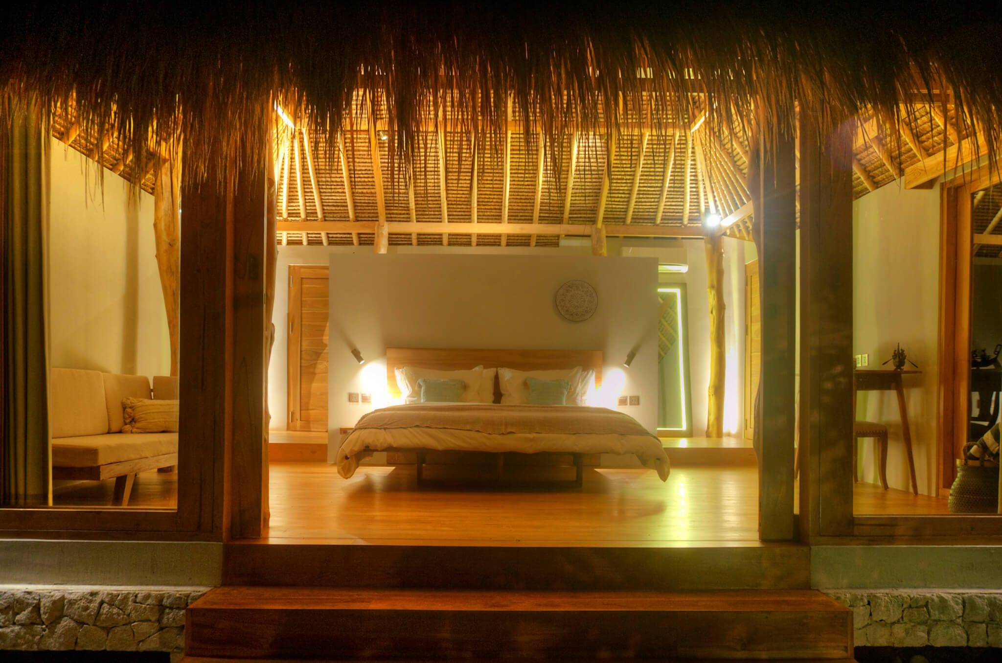 Cottage by night at Savu South Alor Resort
