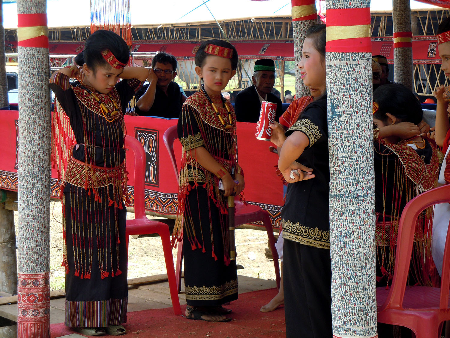 Group of Toraja girls in funeral