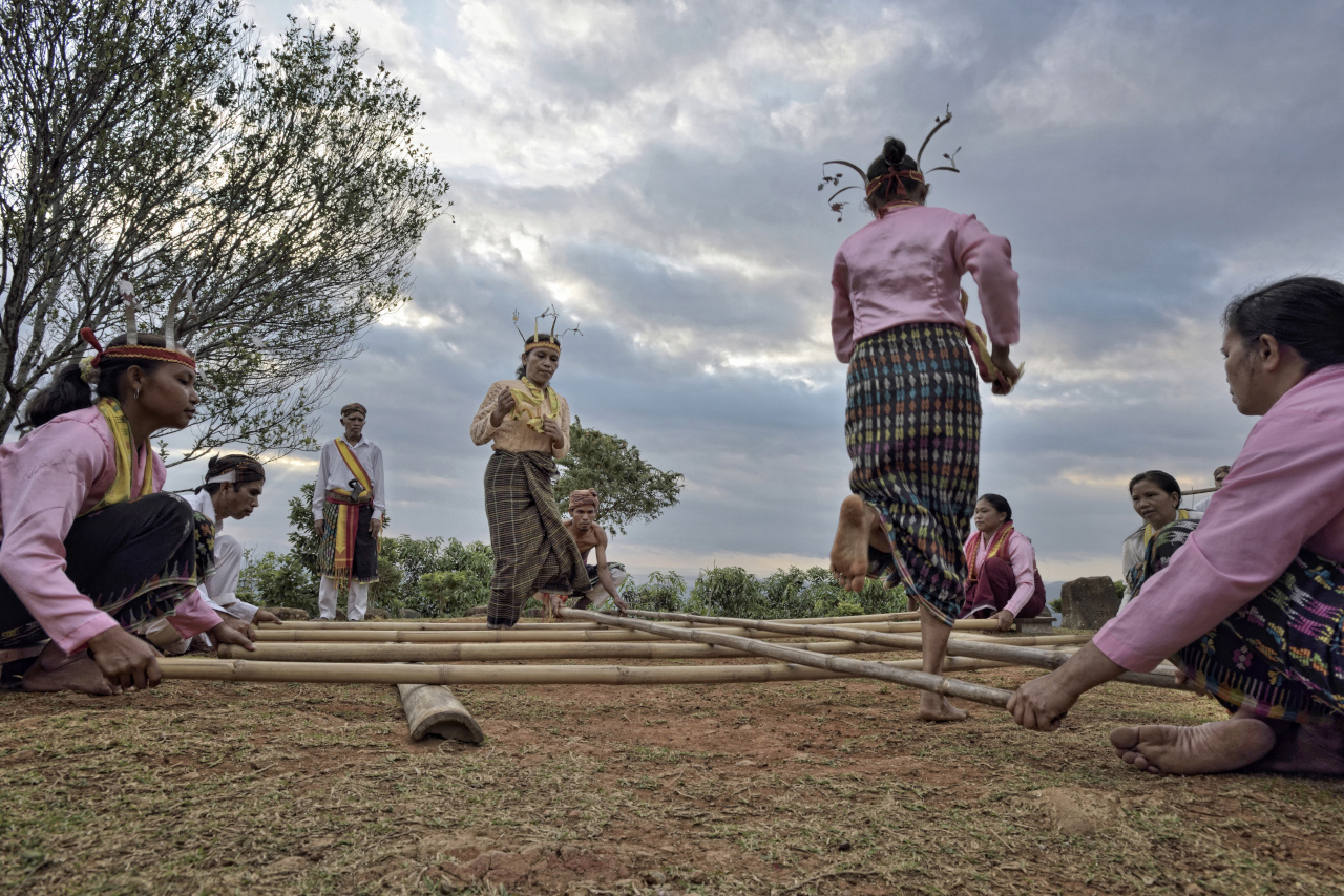 Traditional Manggarai dance known as Rangku Alu