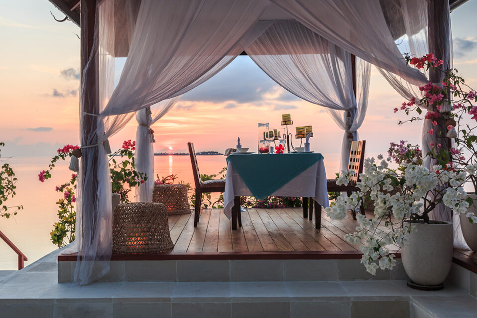 Tete-a-tete dinners in villa at Wakatobi Dive Resort